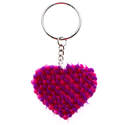 Squishy Spike Heart Split-Ring-Keychain Pink/Purple