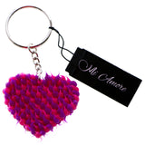 Squishy Spike Heart Split-Ring-Keychain Pink/Purple