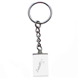 3D Laser Etching Basketball Player Dunk Split-Ring-Keychain Clear/White