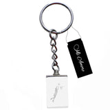 3D Laser Etching Basketball Player Dunk Split-Ring-Keychain Clear/White