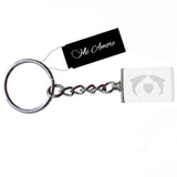 3D Laser Etching Dolphins Heart Split-Ring-Keychain Clear/White