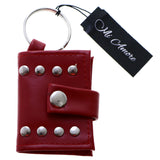 Snap Picture-Frame-Keychain Red/Silver-Tone
