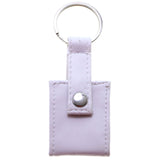 Snap Picture-Frame-Keychain White/Silver-Tone