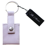 Snap Picture-Frame-Keychain White/Silver-Tone