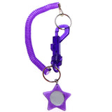 Star Mirror Stretch Lobster-Clasp-Keychain Purple/Silver-Tone