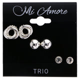 Mi Amore Knot Stud-Earrings Silver-Tone