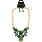 Mi Amore Necklace-Earring-Set Blue/Green