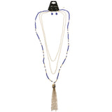 Mi Amore Necklace-Earring-Set Blue/Gold-Tone