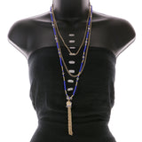 Mi Amore Necklace-Earring-Set Blue/Gold-Tone