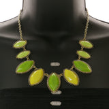 Mi Amore Necklace-Earring-Set Green/Gold-Tone