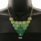 Mi Amore Necklace-Earring-Set Green/Gold-Tone