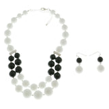 Mi Amore Adjustable Necklace-Earring-Set Multicolor/Silver-Tone