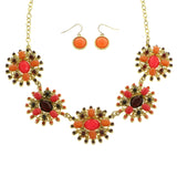 Mi Amore Necklace-Earring-Set Multicolor/Gold-Tone