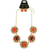 Mi Amore Necklace-Earring-Set Multicolor/Gold-Tone