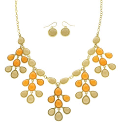 Mi Amore Necklace-Earring-Set Gray/Orange