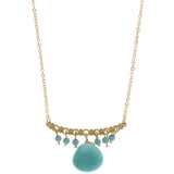 Mi Amore Pendant-Necklace Blue/Gold-Tone