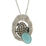 Mi Amore Adjustable Pendant-Necklace Silver-Tone/Blue