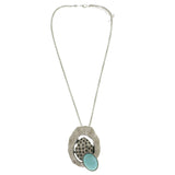 Mi Amore Adjustable Pendant-Necklace Silver-Tone/Blue