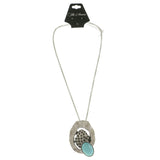 Mi Amore Adjustable Pendant-Necklace Silver-Tone/Blue