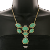 Mi Amore Necklace-Earring-Set Green/Gold-Tone