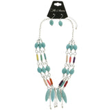 Mi Amore Necklace-Earring-Set Multicolor/Silver-Tone