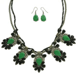 Mi Amore Necklace-Earring-Set Black/Green