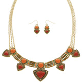 Mi Amore Necklace-Earring-Set Multicolor/Gold-Tone