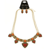 Mi Amore Necklace-Earring-Set Multicolor/Gold-Tone