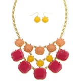 Mi Amore Necklace-Earring-Set Multicolor/Gold-Tone