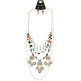 Mi Amore Necklace-Earring-Set Multicolor/Silver-Tone