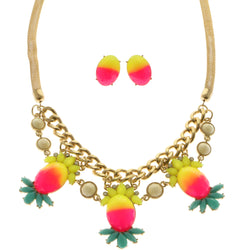 Mi Amore Necklace-Earring-Set Multicolor/Gold-Tone