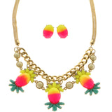 Mi Amore Necklace-Earring-Set Multicolor/Gold-Tone