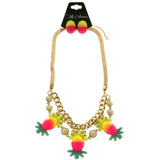 Mi Amore Necklace-Earring-Set Multicolor/Gold-Tone