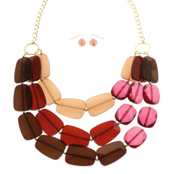 Mi Amore Necklace-Earring-Set Multicolor/Gold-Tone