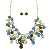 Mi Amore Necklace-Earring-Set Multicolor/Gold-Tone