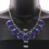 Mi Amore Necklace-Earring-Set Blue/Gold-Tone