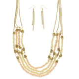 Mi Amore Necklace-Earring-Set White/Pink