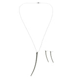 Mi Amore Spikes Necklace-Earring-Set Silver-Tone