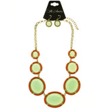 Mi Amore Necklace-Earring-Set Green/Orange