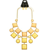 Mi Amore Necklace-Earring-Set Peach/Yellow