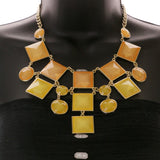 Mi Amore Necklace-Earring-Set Peach/Yellow