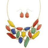 Mi Amore Necklace-Earring-Set Multicolor/Gold-Tone