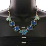 Mi Amore Necklace-Earring-Set Blue/Gold-Tone