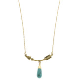 Mi Amore Arrow Pendant-Necklace Gold-Tone/Blue