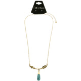 Mi Amore Arrow Pendant-Necklace Gold-Tone/Blue
