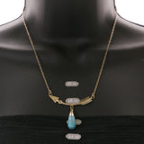 Mi Amore Arrow Pendant-Necklace Gold-Tone/Blue