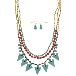 Mi Amore Necklace-Earring-Set Multicolor/Gold-Tone