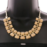 Mi Amore Necklace-Earring-Set Peach/Gold-Tone