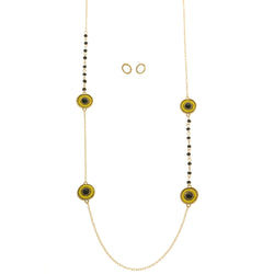 Mi Amore Necklace-Earring-Set Black/Yellow