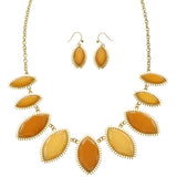 Mi Amore Necklace-Earring-Set Orange/Gold-Tone